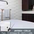 Wallart - Panneau Mural 3d Mur 3D Jayden 3m² + Colle