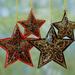 The Holiday Aisle® Star Christmas Ornament Wood in Brown/Red | 4.7 H x 4.7 W x 0.4 D in | Wayfair 229728