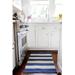 White 36 x 1 in Area Rug - Pom Pom At Home Veranda Striped Handmade Flatweave Light Gray/Indigo Area Rug Polypropylene | 36 W x 1 D in | Wayfair