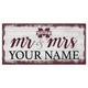 Mississippi State Bulldogs 6" x 12" Personalized Mr. & Mrs. Script Sign