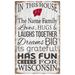 Wisconsin Badgers Personalized 11" x 19" In This House Sign
