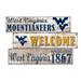 West Virginia Mountaineers 24" 3-Plank Welcome Sign