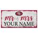 San Francisco 49ers 6" x 12" Personalized Mr. & Mrs. Script Sign