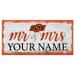 Oklahoma State Cowboys 6" x 12" Personalized Mr. & Mrs. Script Sign