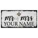 New Orleans Saints 6" x 12" Personalized Mr. & Mrs. Script Sign