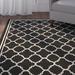 Black/White 96 x 23 in Area Rug - Winston Porter Herefordshire Geometric Black/Beige Indoor/Outdoor Area Rug, Synthetic | 96 W x 23 D in | Wayfair