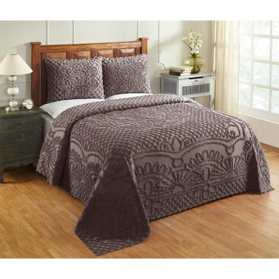 Trevor Collection Tufted Chenille Bedspread Set by Better Trends in Cocoa (Size TWIN)