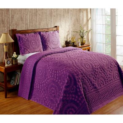 Rio Collection Chenille Bedspread by Better Trends in Plum (Size FULL/DOUBLE)