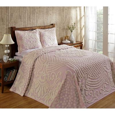 Tufted Chenille Bedspread by Better Trends in Pink (Size QUEEN)