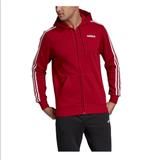 Adidas Jackets & Coats | Adidas Essential 3-Stripe Cotton Full Zip Fleece. | Color: Red/White | Size: L