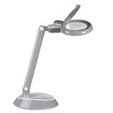 OttLite Space Saving LED Magnifier Desk Lamp - 1.75x Optical Grade Magnifier, Pivoting Head Plastic in Gray | 14 H x 6 W x 12 D in | Wayfair