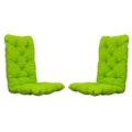 Ambientehome 2er Set Auflagen Sitzkissen Sitzpolster Hochlehner, 120x50x8 cm, grün/gelb