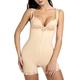 COMFREE Tummy Control Full Body Shaper Shapewear Bodysuit Body Briefer Open Bust Shaping Bodysuits Slimming Underwear for Women Strapless Seamless Adjustable Beige Size 10 12