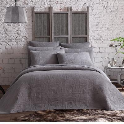 Estate Collection Origami Quilt Set by American Home Fashion in Charcoal Gray (Size FL/QUE)