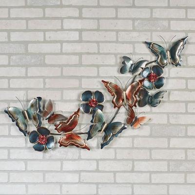 Butterflies and Blooms Wall Art Sculpture Multi Earth , Multi Earth