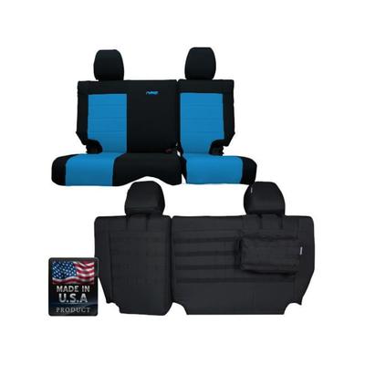 Bartact Jeep Seat Covers Rear Bench 13-18 Wrangler JK 2 Door Tactical Series Black/Blue JKSC2013R2BU