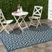 Blue/Navy 63 x 0.25 in Area Rug - Winston Porter Herefordshire Geometric Navy/Beige Indoor/Outdoor Area Rug, | 63 W x 0.25 D in | Wayfair