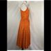 Anthropologie Dresses | 100% Silk Unique Anthropology Dress W Tennis Pattern | Color: Orange | Size: 4