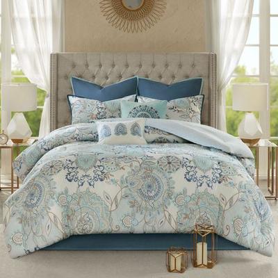 Isla Flora Comforter Bed Set Ivory, Queen, Ivory