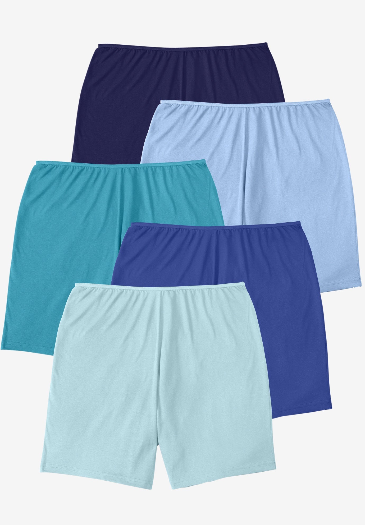 Plus Size Women's Cotton Boxer 5-Pack by Comfort Choice in Blue Multi Pack (Size 11) Panties