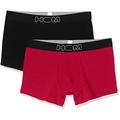 Hom Men's Colorful #2 Boxer Briefs 2p Shorts, Multicolour (Lot De 2: Noir + Rouge D006), Medium (Pack of 2)