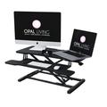 Opal Living Medium 32" Black Standing Desk Converter with Keyboard Raiser - Portable Adjustable Desk Riser - Stand Up Desk Converter Sit to Stand Desk Stand