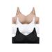 Plus Size Women's 3-Pack Front-Close Cotton Wireless Bra by Comfort Choice in Basic Assorted (Size 40 D)