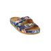 Extra Wide Width Women's The Maxi Slip On Footbed Sandal by Comfortview in Navy Floral (Size 10 1/2 WW)