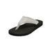 Wide Width Women's The Sylvia Soft Footbed Thong Slip On Sandal by Comfortview in Silver Metallic (Size 7 W)