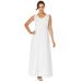 Plus Size Women's Stretch Cotton Crochet-Back Maxi Dress by Jessica London in White (Size 18) Maxi Length