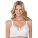 Plus Size Women's Embroidered Wireless Bra by Elila in White (Size 42 F)