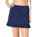 Plus Size Women's Ruffle-Trim Swim Skirt by Swim 365 in Navy (Size 26) Swimsuit Bottoms