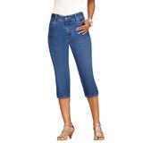Plus Size Women's Invisible Stretch® Contour Capri Jean by Denim 24/7 in Medium Wash (Size 32 W) Jeans