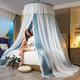 European-Style Dome Mosquito net, Floor Suction Cup Suspended Ceiling Mosquito net, Palace Princess Bed Curtain 1.8m / 1.5m Bed, Flower Blue and White 1.8 * 2.2m Bed,-Flower Blue and White_1.0m Bed