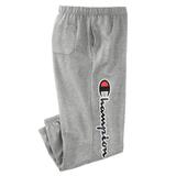 Men's Big & Tall Champion® fleece logo pants by Champion in Heather Grey (Size 3XLT)