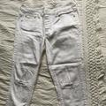 American Eagle Outfitters Jeans | American Eagle White Denim Boy Crop Jeans | Color: White | Size: 10