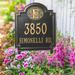 Designer Square Lawn Address Plaque - Black/Gold Plaque with Rope Monogram, Estate, 1 Line - Frontgate