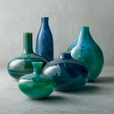 Marella Glass Vases - Blue, 10-1/2