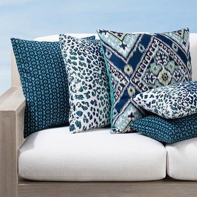Bold Blues Indoor/Outdoor Pillow Collection by Elaine Smith - Wild One, 20" x 20" Square Wild One - Frontgate