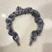 Anthropologie Accessories | Anthropologie Grey Velvet Ruffle Headband | Color: Gray/Silver | Size: Os