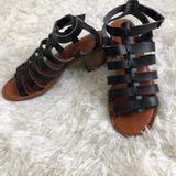 American Eagle Outfitters Shoes | American Eagle Outfitters Caged Block Heel Sandal | Color: Black/Brown | Size: 8