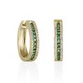 Namana Gold Hoop Earrings with Green Stones. Gold Earrings for Women with Green Stones. Coloured Gemstone Earrings for Women with Gift Box.