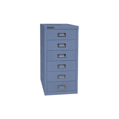 Bisley Schubladenschrank MultiDrawer™ L296S, Stahl, 27.9 x 38 x 59 cm, mit Sockel, 6 Ablagen, blau