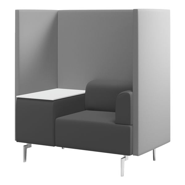 Rocada Besprechungsecke Einzelsitz mit Tisch grau, 125x137 cm
