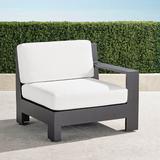 St. Kitts Right-arm Facing Chair with Cushions in Matte Black Aluminum - Solid, Special Order, Brick, Standard - Frontgate