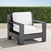 St. Kitts Lounge Chair with Cushions in Matte Black Aluminum - Rain Sailcloth Seagull, Standard - Frontgate