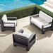 St. Kitts 3-pc. Loveseat Set in Matte Black Aluminum - Charcoal, Charcoal - Frontgate