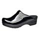 Sanita | Patent Clog | Original Handmade | Flexible Leather Clog for Women | Black | UK 6