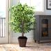 Three Posts™ 48" Artificial Ficus Tree in Basket Silk/Wicker/Rattan | 48 H x 30 W x 30 D in | Wayfair THPS2468 35267770