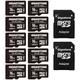 Gigastone Micro SD Card 16GB 10-Pack with 2x SD Adapter + 4x Mini-case, FHD Video, Surveillance Security Cam Action Camera Drone, 85MB/s Micro SDXC UHS-I U1 Class 10